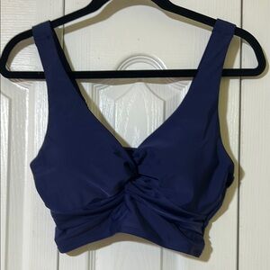 Navy Blue Twist Front Top NWOT